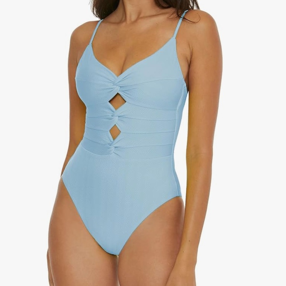 BECCA NWT Camille Prima Twist One Piece Swimsuit L